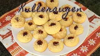 Kulleraugen backen Husarenkrapfen Rezept  Plätzchen Rezepte für Weihnachten  Plätzchenwoche 3 [upl. by Shurlocke]