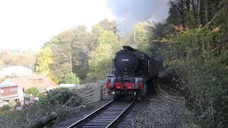 quotMorayshirequot climbing past Lower Kinneil Boness and Kinneil Railway 18th October 2014 [upl. by Weeks]