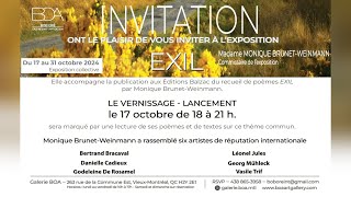 🔴 20241017  Galerie BOA – Vernissage Exposition EXIL – Monique BrunetWeinmann et six artistes [upl. by Orlantha111]