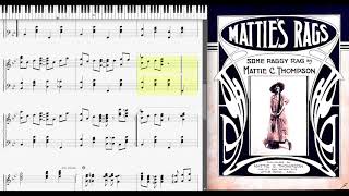 Matties Rags by Mattie Thompson 1916 Ragtime piano [upl. by Gabriela]