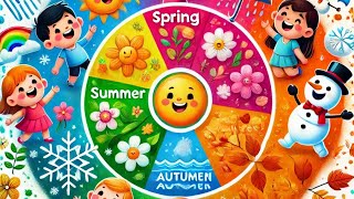 The Four Seasons Song for Kids  Fun SingAlong with Lyrics amp Animation [upl. by Worrell]