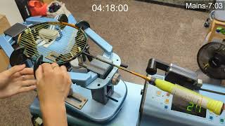 Badminton Racket Stringing  Astrox 88D Pro top down view 4 knots POV [upl. by Kobylak]