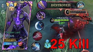 Argus Is Back With a 25 Kill On His Sword  Argus Demon Lord  Mobile Legends [upl. by Fleming]