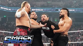 FULL SEGMENT The Bloodline destroy Roman Reigns and Jimmy Uso SmackDown Oct 18 2024 [upl. by Swainson]