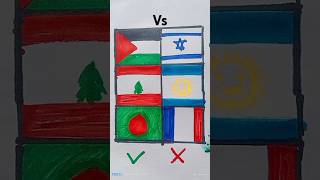 Palestine support flag vs Israel support flag drawing 🇵🇸⚔️🇮🇱youtubeshorts palestineflag shorts [upl. by Annaid]