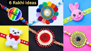 6 DIY Easy Rakhi making Ideas with wasted materials How to make Rakhi at home Rakhi tutorial 2024 [upl. by Wadlinger]