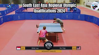 Ho Ying MAS Vs Zeng Jian SGP  SEA Olympic Qualifiers 2024  Womens Singles Group 1 [upl. by Cohette45]