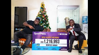 SportPesa Mega Jackpot PRO Bonus Winner  Bonface Amwai [upl. by Terrag]