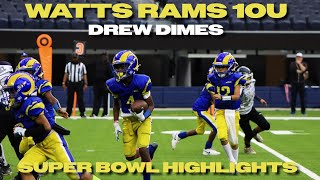 Watts Rams 10U Super Bowl Highlights  QB 12 Drew Dimes Micd Up [upl. by Vandervelde]