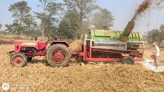 gill threasher machine working in mahindra DI old model tractor [upl. by Nyssa446]