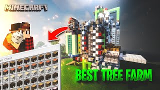 I Built the Fast Universal Tree Farm in Survival Minecraft 😱 [upl. by Hsevahb]