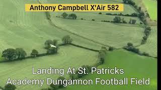 XAir Microlight landing on Dungannon Academy Football Field [upl. by Aivatnwahs]