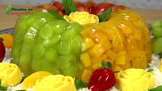 Postre de GELATINA CON FRUTAS encapsuladas  Receta de gelatina para LA FAMILIA y NEGOCIOS RENTABLES [upl. by Rett]