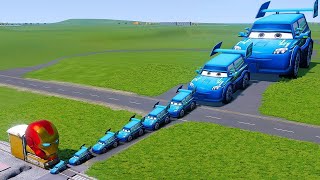 TRANSPORTING PIXAR CARS amp FRUITS WITH COLORED amp JOHN DEERE vs CLAAS vs TRACTORS  BeamNGdrive 962 [upl. by Hasila702]