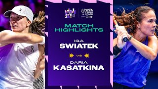 Iga Swiatek vs Daria Kasatkina  2024 WTA Finals Riyadh Group Stage  Match Highlights [upl. by Ier]