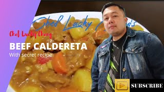 Beef Caldereta with secret recipe  Chef Lucky Cheng Philippinecuisine [upl. by Edwyna385]