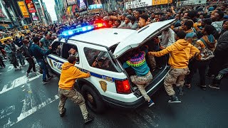 Migrant Gang Invades Times Square… As Police Give Up [upl. by Crescin107]