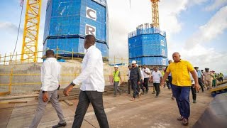 New Demerara Harbour bridge President Irfaan Ali Inspects Construction Progress [upl. by Adel]