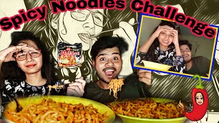 Spicy Noodles Challenge 🌶🍜 Food challenge😋  Science vs Commerce 😉 [upl. by Hako632]