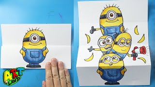 How to Draw a Minion Folding Surprise  Despicable Me 4 [upl. by Karol]