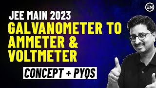 Galvanometer to Ammeter amp Voltmeter  Concept  PYQs  JEE Main 2024  Current Electricity  Eduniti [upl. by Marlie143]