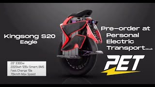 The New Kingsong S20 Eagle Electric Unicycle  Coming to PET soon [upl. by Aihsenyt]