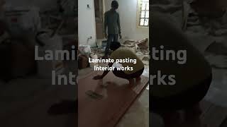 LAMINATE pasting plywood  laminates  interior works [upl. by Wylen]