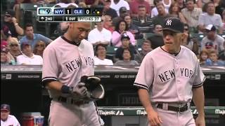 20120824 Jeter hit in helmet [upl. by Aneetsyrk]