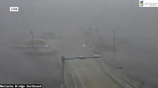 Hurricane Milton Tornado sweeps over bridge during meteorologists live report [upl. by Corrinne]