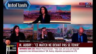 Manon Aubry Dénonce avec Indignation le Maintien du Match FranceIsraëlmedia news info [upl. by Tiff]