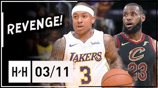 Isaiah Thomas Full Highlights Lakers vs Cavaliers 20180311  20 Pts 9 Assists vs LeBron [upl. by Ginder]