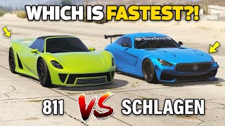 GTA 5 ONLINE  811 VS SCHLAGEN GT WHICH IS FASTEST [upl. by Ynnavoig]