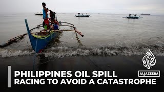 Filipino fishermen in distress as oil from capsized tankers reaches their shores [upl. by Eadwina]