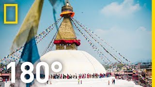 180° Kathmandu City of Temples  National Geographic [upl. by Bay29]