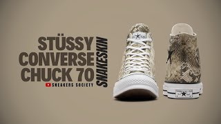 SNAKESKIN 2024 The Stüssy x Converse Chuck 70  DETAILED LOOK  PRICE [upl. by Adolf179]