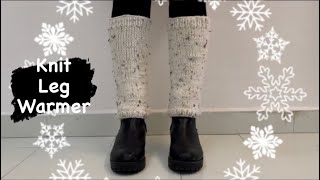 How to knit leg warmer step by step using straight knitting needles easy  VGYS [upl. by Asecnarf]