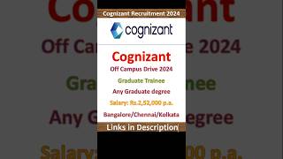 Cognizant Off Campus Hiring 2024  Graduate Trainee  Any Graduate Degree  Fresher Jobs  IT Jobs [upl. by Karilynn110]