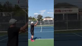 Slice forehand slow motion [upl. by Mcclary]