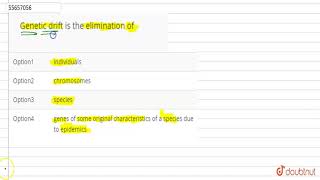 Genetic drift is the elimination of [upl. by Arlena27]