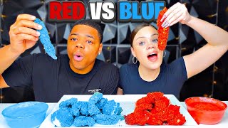 RED VS BLUE KING CRAB SEAFOOD BOIL CHALLENGE MUKBANG [upl. by Eybbob548]