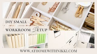 SMALL SPACE ORGANIZING  PLANNER WORKROOM ORGANIZATION [upl. by Ainiger]