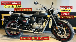 🔥2024 New Royal Enfield Classic 350 Dark Stealth Black Colour Review  Price Mileage Features [upl. by Kcirdle]