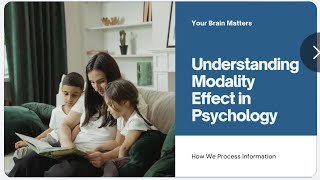 Study Tips Why Brain Processes Written and Audio Information Differently  The Modality Effect [upl. by Oivaf]