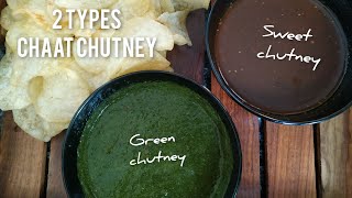 Chaat Chutney How to make 2 types of chaat chutney recipesGreen chutney Sweet Chutney [upl. by Nadoj]