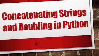 Concatenating Strings and Doubling in Python [upl. by Leddy]