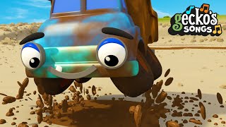 5 Muddy Trucks Song  5 Little Dumper Trucks  Nursery Rhymes amp Kids Songs  Geckos Garage [upl. by Leopoldine65]