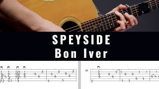 SPEYSIDE  Bon Iver  Tab and play along tutorial [upl. by Binnings]