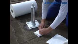 Fleece cuttings for waterproofing of fall protection anchor with KEMPEROL [upl. by Vita]