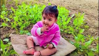 Baby girl cute  funny baby girl  kavya masti Karti Hui village life  village baby girl 🙏🙏 [upl. by Bazar]