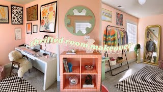 EXTREME THRIFTED ROOM MAKEOVER  TRANSFORMATION cute aesthetic diytiktokpinterest inspired [upl. by Dion]